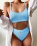 Damenbikini mit hoher Taille hellblau