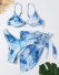 Damenbikini mit Schal P277 blau