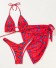 Damenbikini mit Schal P367 rot