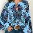 Damenbluse mit Muster A181 blau