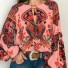 Damenbluse mit Muster A181 rosa