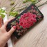 Damenbrieftasche mit Blumen M282 schwarz