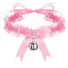 Damenhalsband mit Glöckchen Spitzenhalsband Damenaccessoires rosa