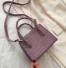 Damenhandtasche mit Krokodilledermuster M756 hellviolett