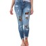 Damenjeans mit Leopardenfutter blau