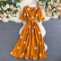 Damenkleid mit Punkten P809 orange