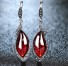 Damenohrringe aus Silber mit Chalcedon J1157 rot