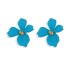 Damenohrringe Blumen G554 blau