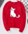 Damenpullover mit Katzenprint rot