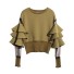 Damenpullover mit Rüschen khaki