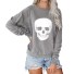 Damenpullover mit Totenkopf grau