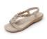 Damensandalen mit Perlen beige