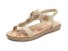 Damensandalen mit Strasssteinen beige