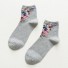 Damensocken mit Blumen grau