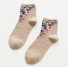 Damensocken mit Blumen khaki