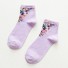 Damensocken mit Blumen lila