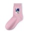 Damensocken mit kleinen Bildern rosa