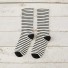 Damensocken mit Streifen schwarz