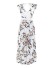 Damska asymetryczna sukienka w kwiaty J1075 biały