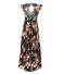 Damska asymetryczna sukienka w kwiaty J1075 czarny