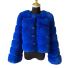 Dámská bunda z umělé kožešiny V152 tmavě modrá