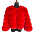 Dámska bunda z umelej kožušiny červená
