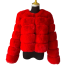 Dámska bunda z umelej kožušiny V152 červená