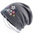 Dámská čepice s kamínky a květinami J3089 tmavě šedá