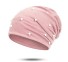 Dámská čepice s perlami a kamínky J3091 růžová