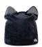 Dámska čiapka - Mačacie uši J2835 čierna
