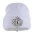 Damska czapka zimowa z dekoracją biały
