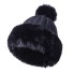 Damska czapka zimowa z futrem czarny