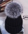 Damska czapka zimowa z pomponem A545 czarny