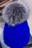 Damska czapka zimowa z pomponem A545 niebieski