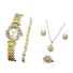 Dámská dárková sada 5 ks hodinky, náhrdelník, náušnice, náramek a prstýnek zlatá