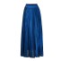 Dámska dlhá skladaná sukňa lesklá modrá
