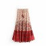 Dámska dlhá sukňa s kvetinovým vzorom červená