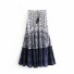 Dámska dlhá sukňa s kvetinovým vzorom modrá