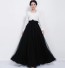 Dámska dlhá tylová sukňa s mašľou čierna