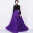 Dámska dlhá tylová sukňa s mašľou fialová