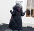 Dámska dlhá zimná bunda so vzorom J2323 čierna