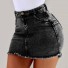 Dámská džínová mini sukně s vysokým pasem A1915 černá