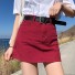 Dámská džínová mini sukně s vysokým pasem G65 červená