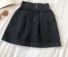Dámska džínsová sukňa s gumou v páse čierna