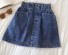 Dámska džínsová sukňa s gumou v páse tmavo modrá