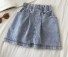 Damska dżinsowa spódnica z gumką w talii jasnoniebieski
