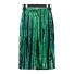 Dámska flitrové sukňa s vysokým pásom zelená