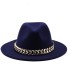 Damska kapelusz z łańcuszkiem A2449 ciemnoniebieski