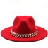 Damska kapelusz z łańcuszkiem A2449 czerwony