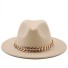 Damska kapelusz z łańcuszkiem A2449 kremowy